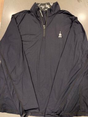 Greyson Mens Guide Golf Quarter Zip Black Steel Club Logo Camo Trim Large